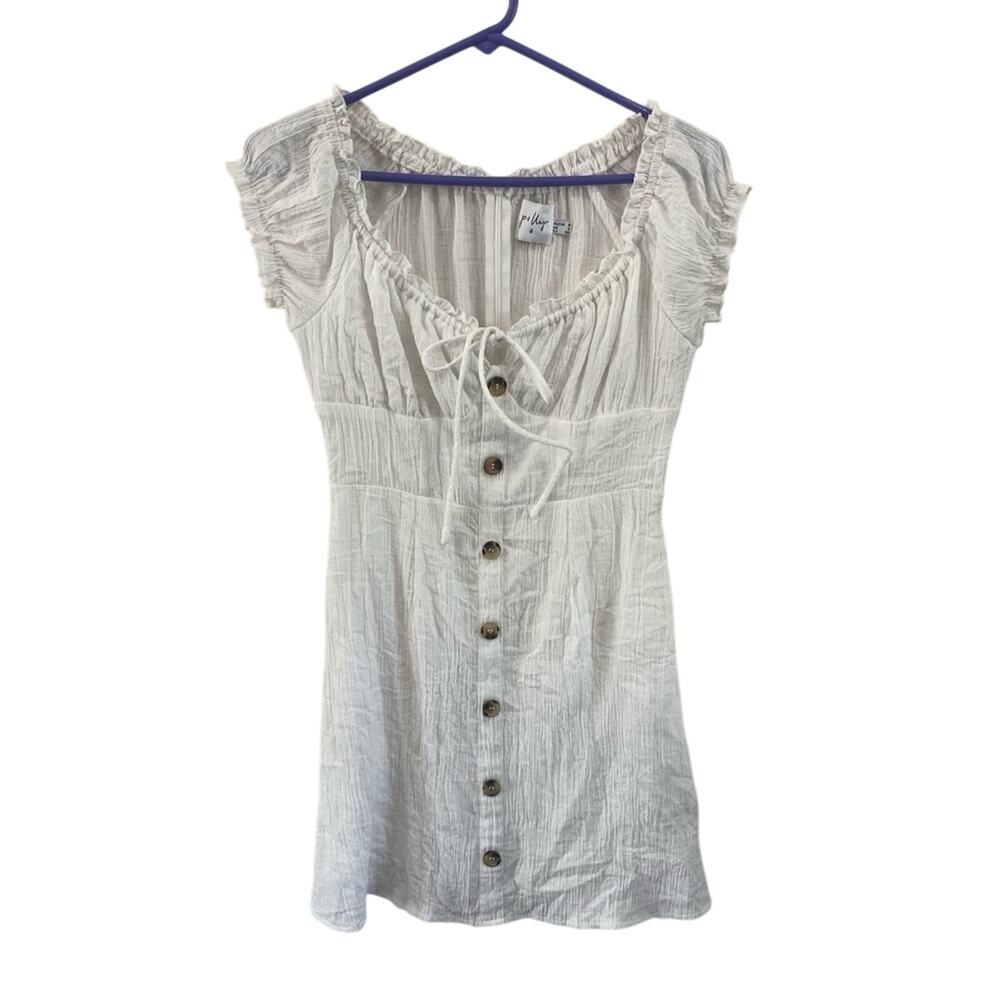 Princess Polly White Milkmaid Lightweight Breezy Mini Dress US 4